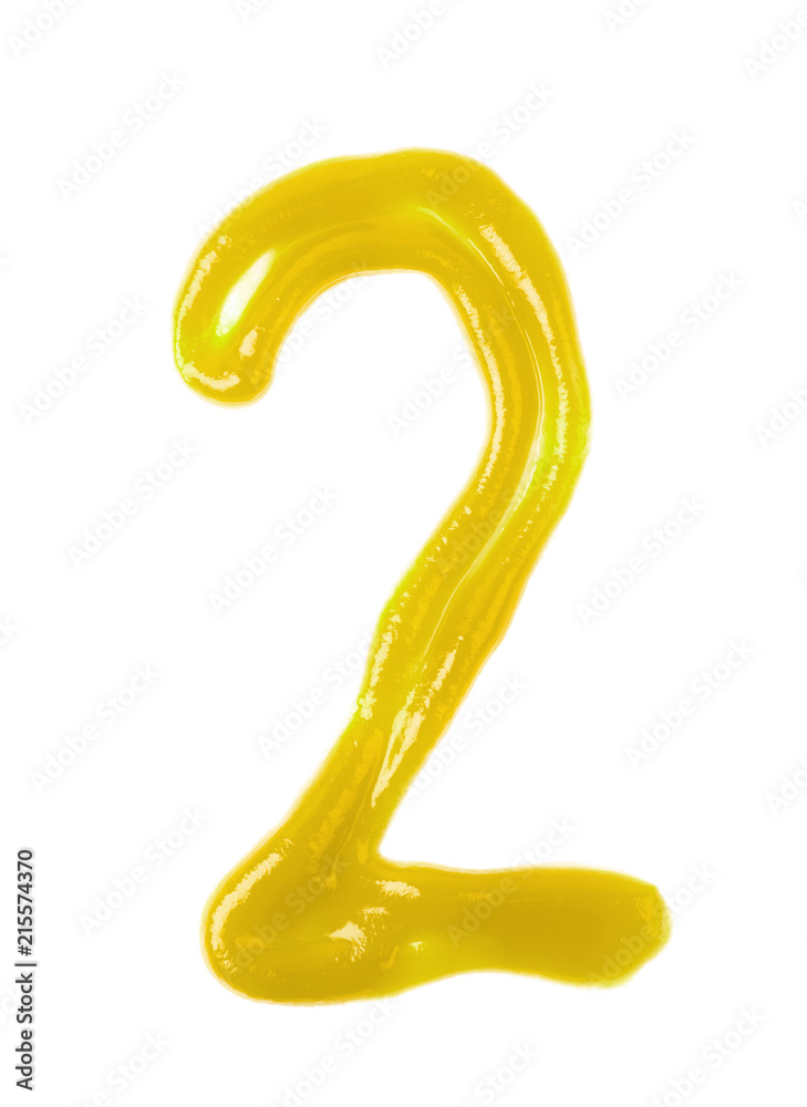 Single number made of sauce isolated Single number made of sauce isolated