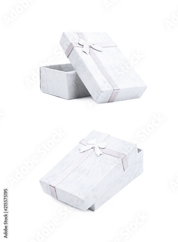 Gift box with a bow isolated