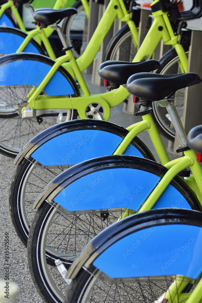 Obraz premium Bicycle rental station in Louisville, Kentucky