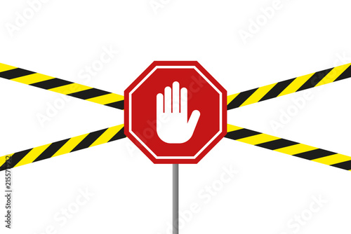 Stop sign. Danger strip. Vector.