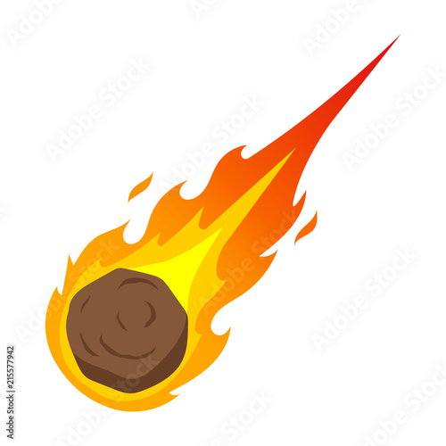 Meteor. Vector. Isolated.