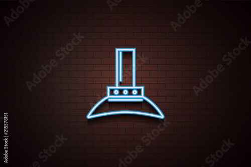 kitchen hoods icon in neon style. One of Appliances collection icon can be used for UI/UX