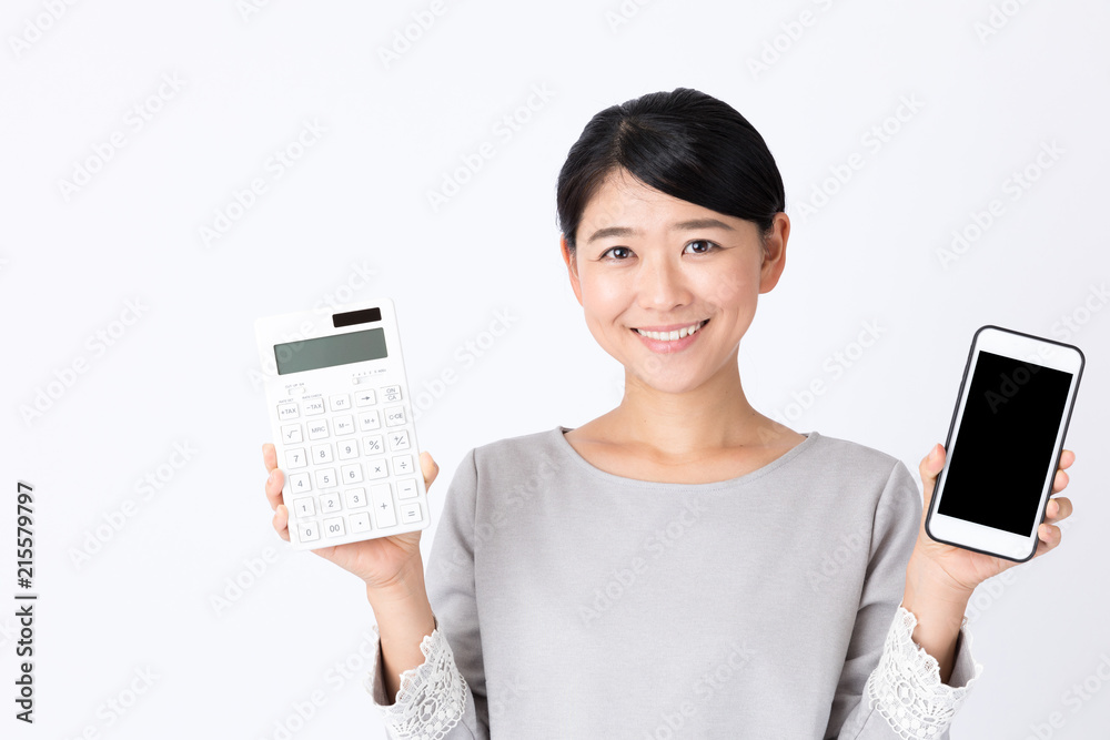 portrait of young asian woman on white background portrait of young asian woman on white background