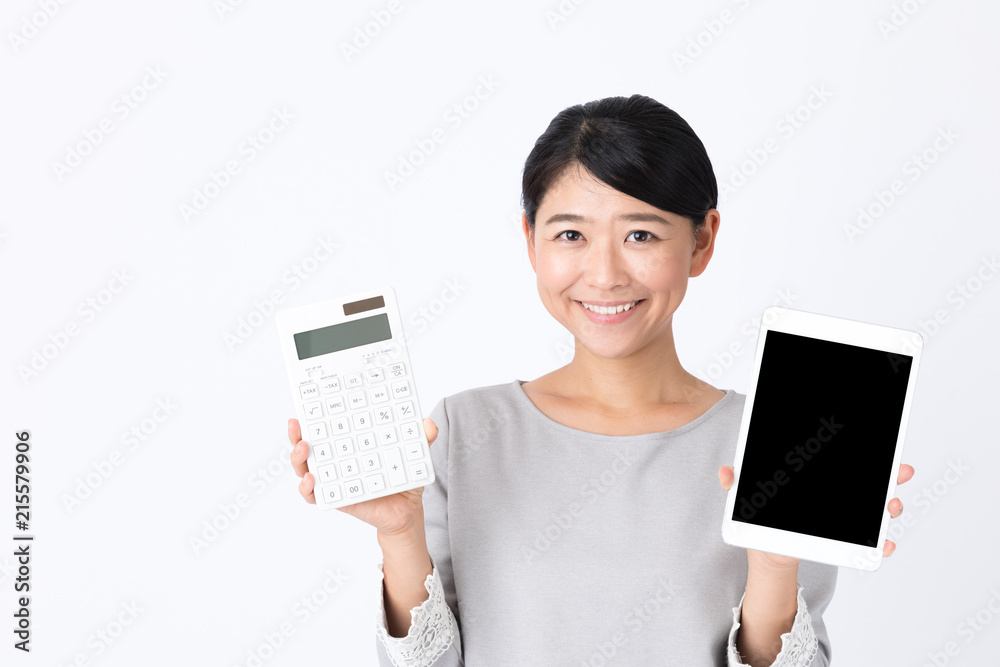 portrait of young asian woman on white background portrait of young asian woman on white background