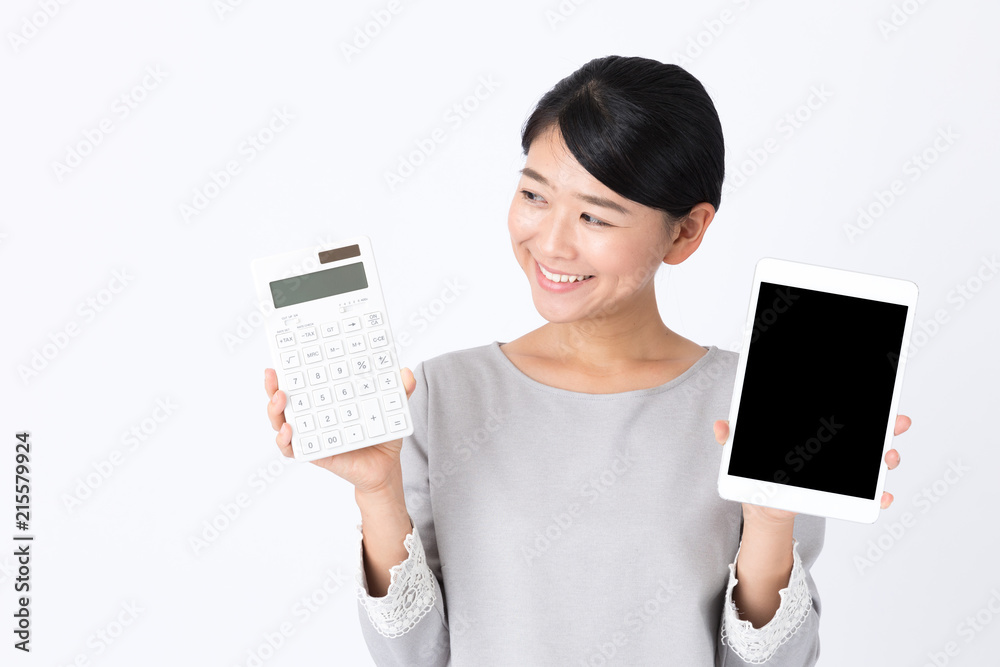 portrait of young asian woman on white background portrait of young asian woman on white background