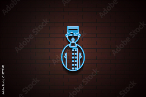 avatar porter icon in neon style. One of Avatars collection icon can be used for UI/UX photo