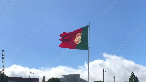 Medium Shot of Portuguese? Flag in Lisbon photo