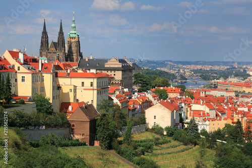 Panoramic view of St. Vitus Cathedral in Prague, Czech Republic