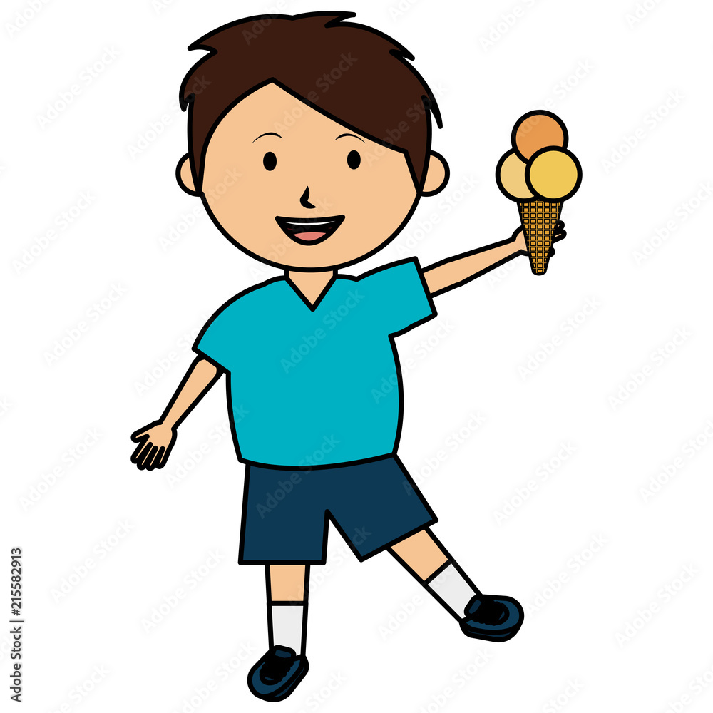 little boy with ice cream