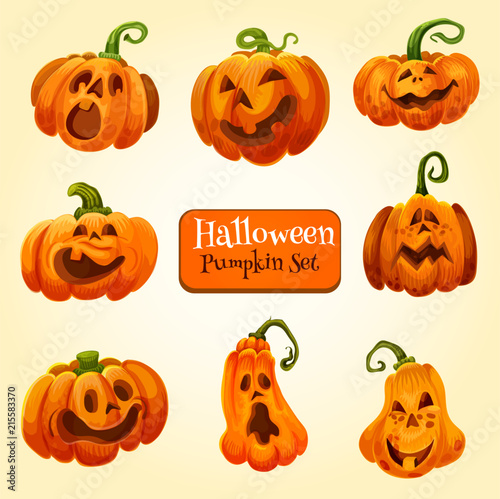 Halloween pumpkin lantern icon, autumn holiday