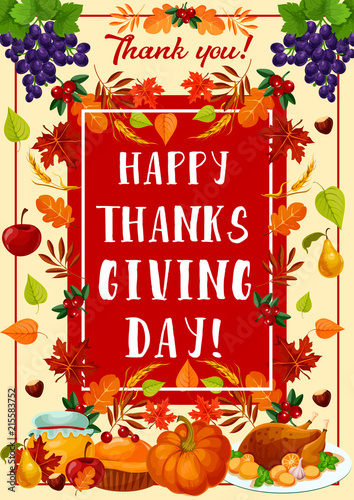 Vector greeting card for Thanksgiving Day
