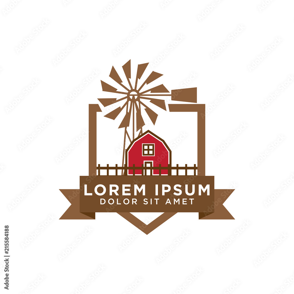 Naklejka premium Barn logo design template