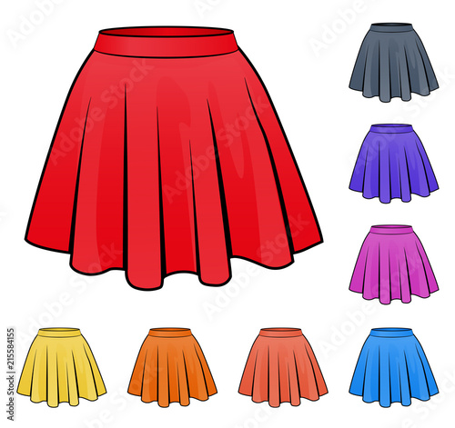 skirts set in various colors