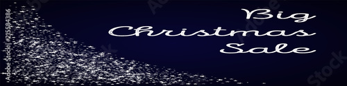 Big Christmas Sale greeting card. Amazing falling stars background. Amazing falling stars on deep blue background. Admirable vector illustration.
