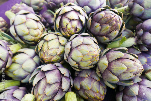 Overall background of purple artichokes