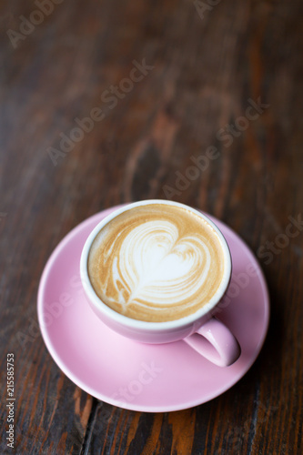 A cup of cappuccino on the table