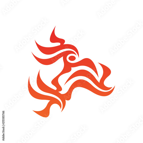 Tribal flame decoration. Simple fire tattoo. Burn decoration.