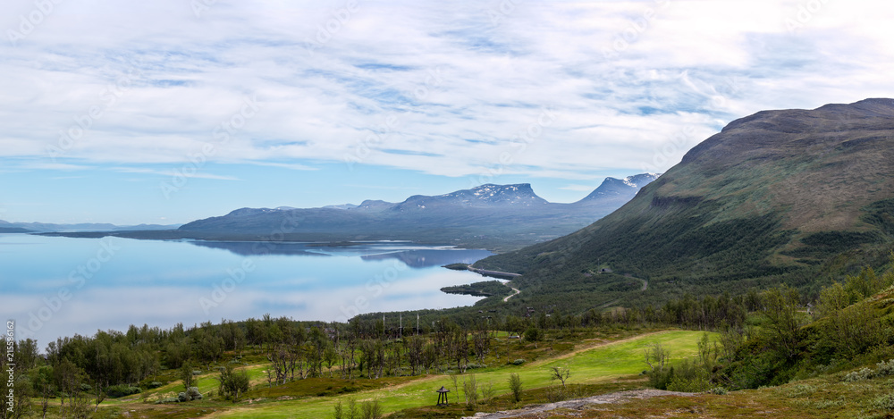 Lapporten, a U-shaped valley, one of the most familiar attraction in the mountains of northernland Sweden.