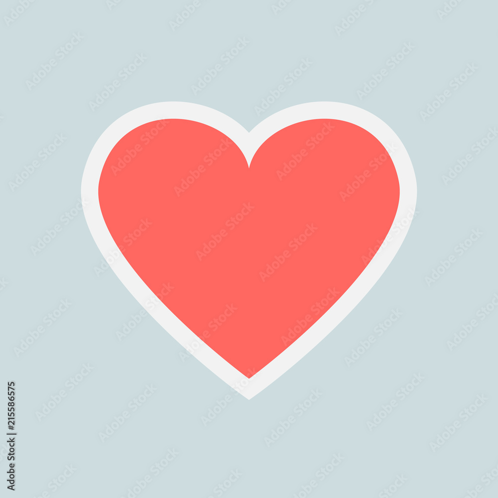 Heart Icon Vector. Love symbol. Valentine's Day sign, emblem isolated on white background.
