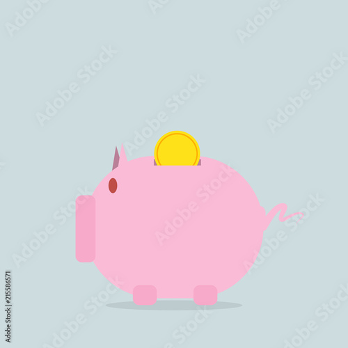 Flat design concepts for business, coin and piggy, investing saving concept,