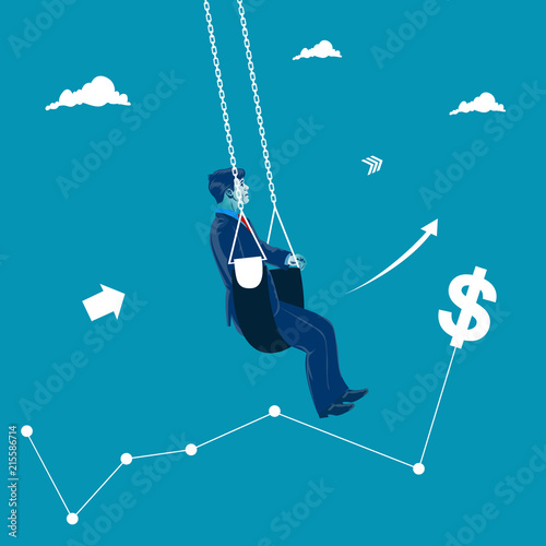 Market swing concept. Business vector illustration