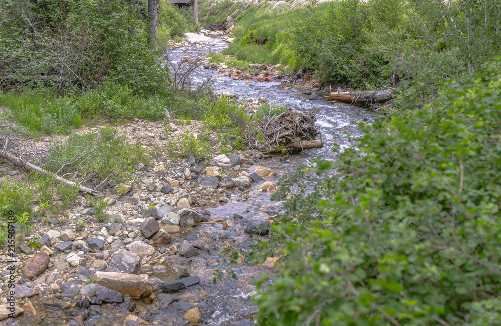 Fototapeta premium Spiral creek seen from horizontal orientation