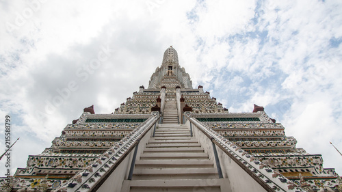 Wat Arun Ratchawararam Ratchawaramahawihan or Wat Arun buddhist temple of dawn . famous ancient grand palace in Bangkok Thailand   asian travel landmark . old historic architecture .