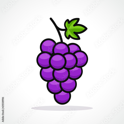 Fotografia, Obraz Vector illustration of grapes design icon