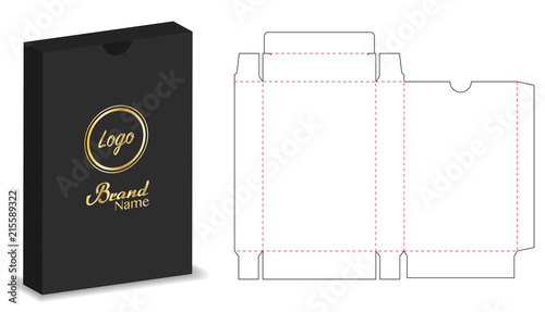 package box die cut with 3d mock up