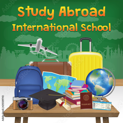 study abroad international school banner poster