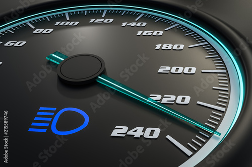 High beam light on car dashboard