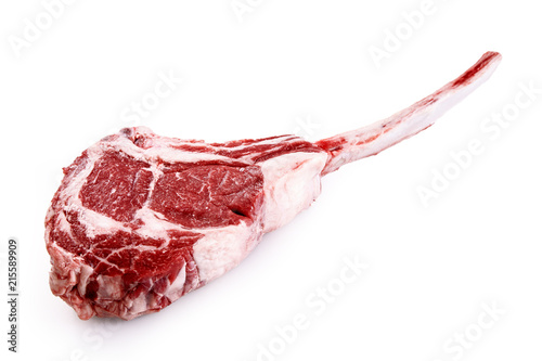 Tableau sur toile Bone-in tomahawk beef steak with marbled fat