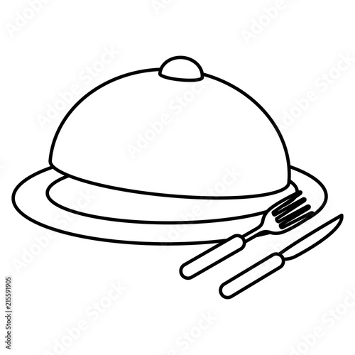 tray server with cutleries