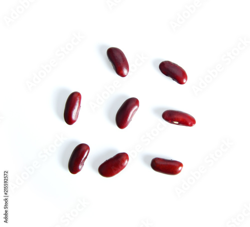Red bean on white background