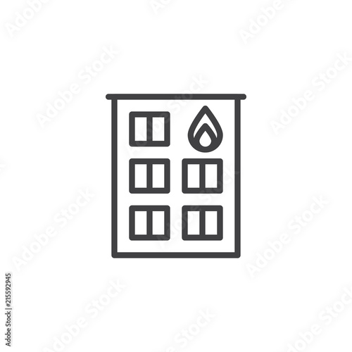 Fire station outline icon. linear style sign for mobile concept and web design. Firehouse building simple line vector icon. Symbol, logo illustration. Pixel perfect vector graphics