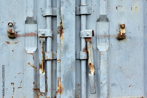 locked of a truck rusty worn broken container
