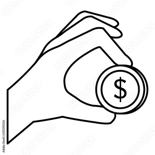 hand with coins money