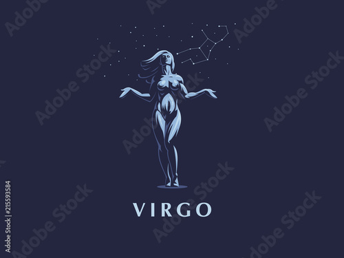 Sign of the zodiac Virgo. Vector illustration.