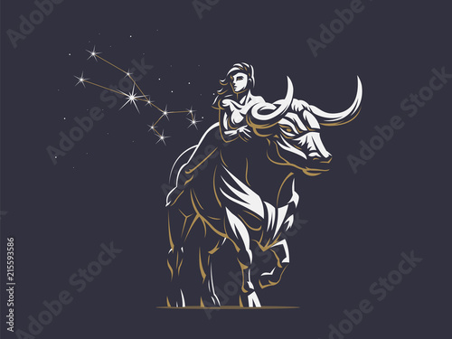 Sign of the zodiac Taurus. Bull.  Vector illustration.