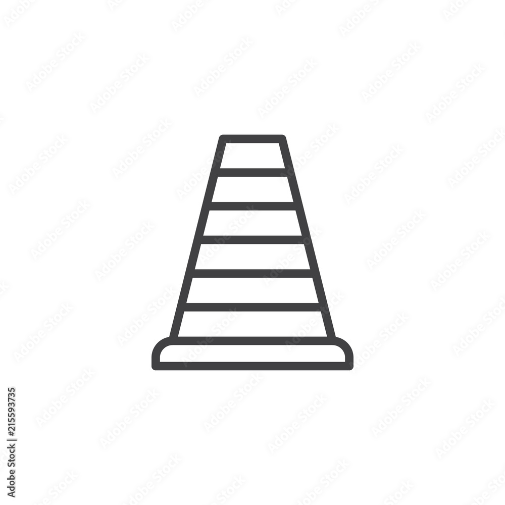 Traffic cone outline icon. linear style sign for mobile concept and web design. simple line vector icon. Symbol, logo illustration. Pixel perfect vector graphics Traffic cone outline icon. linear style sign for mobile concept and web design. simple line vector icon. Symbol, logo illustration. Pixel perfect vector graphics