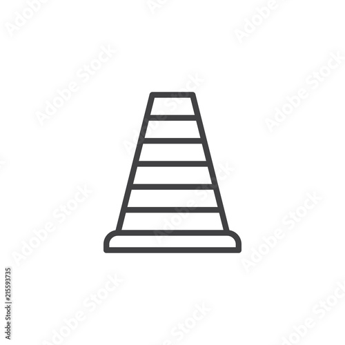 Traffic cone outline icon. linear style sign for mobile concept and web design. simple line vector icon. Symbol  logo illustration. Pixel perfect vector graphics