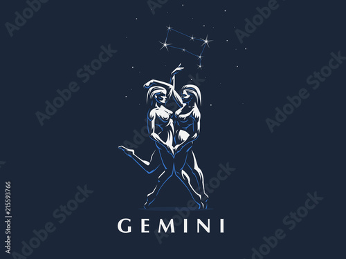 Gemini. Two girls are twins.  photo