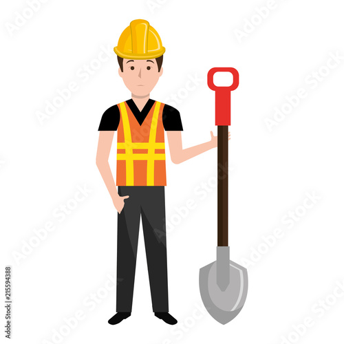builder with shovel character