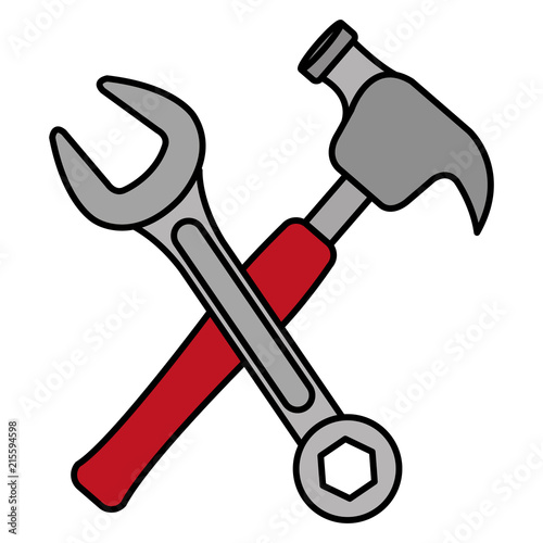 hammer with wrench crossing