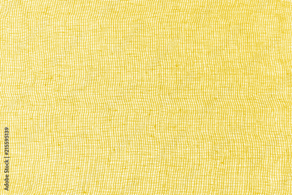 Yellow and white fabric texture background. Empty abstract cloth