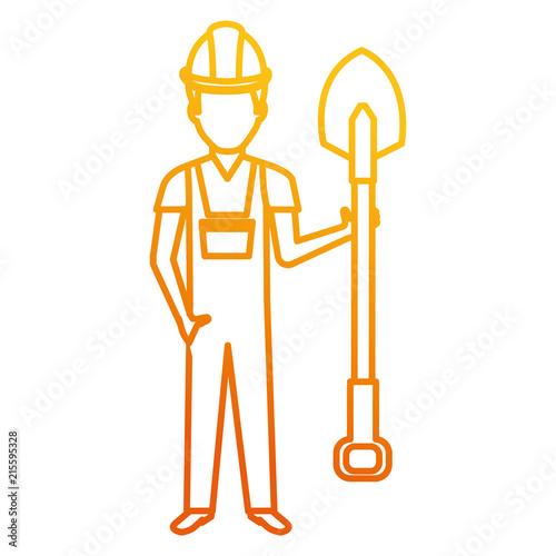 builder with shovel character
