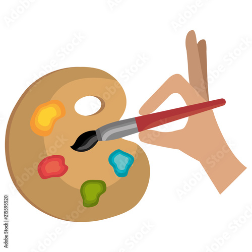 hand painting with brush and pallette