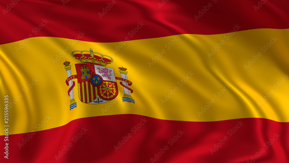 Obraz premium Waving Spain flag