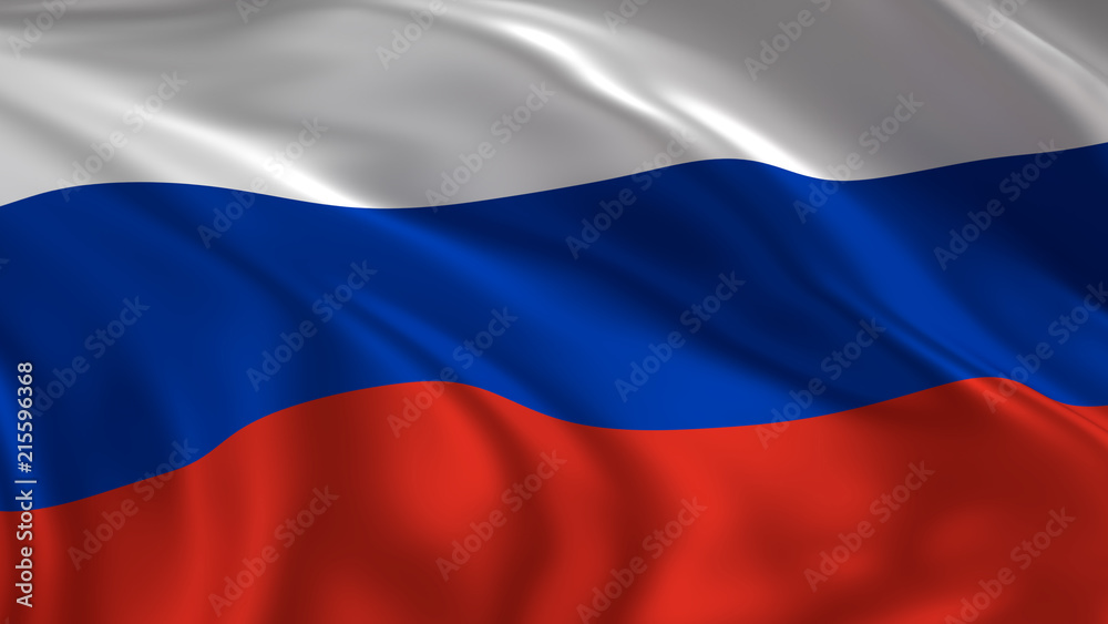Waving Russia flag