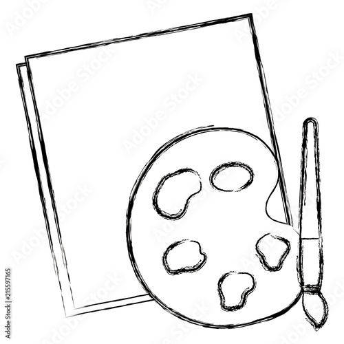 notebook sheet with pallette and brush paint